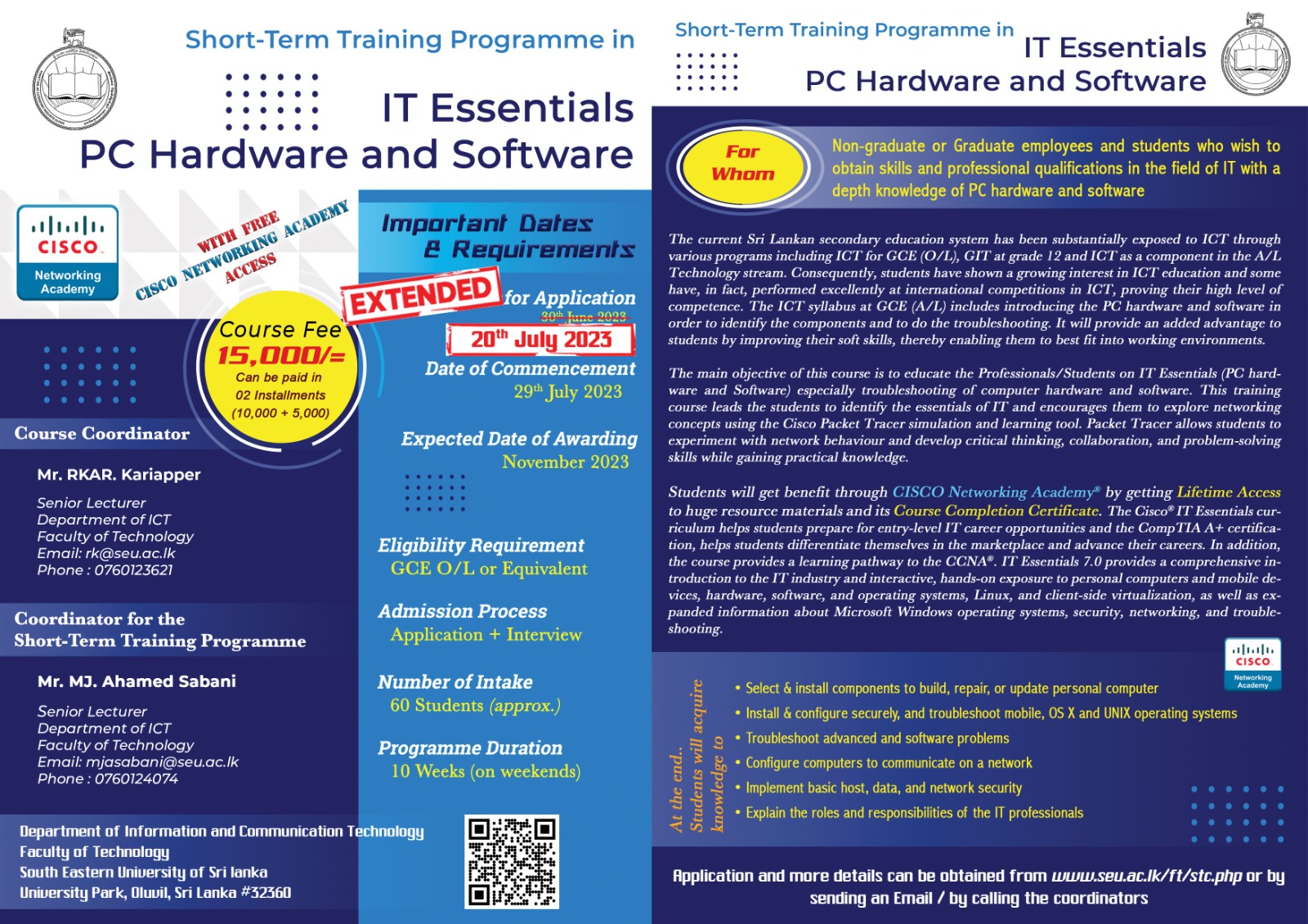 Ict Terminal Development Program Short-Term Training Programme - Department of ICT
